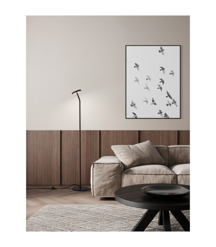 Logos LED Integrated Floor Lamp Sandy Black LED 9W 621lm 3000K Switch On/Off-2