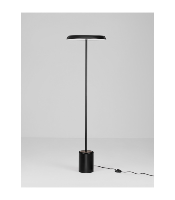 Ophelia LED Integrated Floor Lamp Matt Black/Veneer LED 27W 2199lm 3000K-3