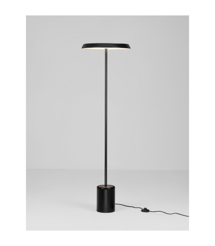 Ophelia LED Integrated Floor Lamp Matt Black/Veneer LED 27W 2199lm 3000K-4