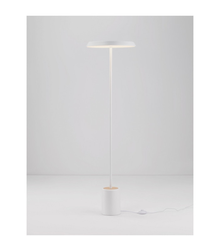 Ophelia LED Integrated Floor Lamp Matt White/Veneer LED 27W 2199lm 3000K-4