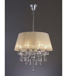 Ceiling Pendant with Soft Bronze Shade 8 Light Polished Chrome, Crystal - 2