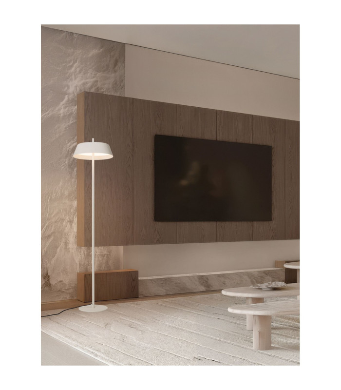 Velio LED Integrated Floor Lamp Matt White Dimmable LED 28W 1838lm 3000K-2