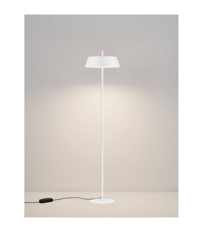 Velio LED Integrated Floor Lamp Matt White Dimmable LED 28W 1838lm 3000K-4