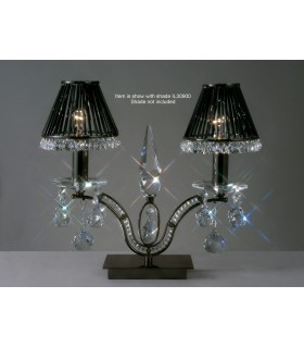 Table Lamp 2 Light Black Chrome, Crystal - 2