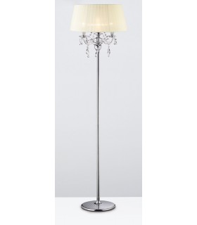 Floor Lamp with Ivory Cream Shade 3 Light Polished Chrome, Crystal - 2