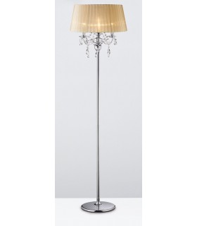 Floor Lamp with Soft Bronze Shade 3 Light Polished Chrome, Crystal - 2