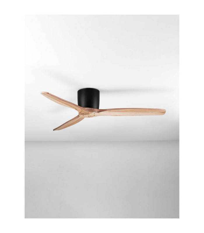 Ninemia Ceiling Fan Sandy Black Natural Wood Sandy Black & Natural Wood Colour Blades 6 Speeds DC Motor 40W-3