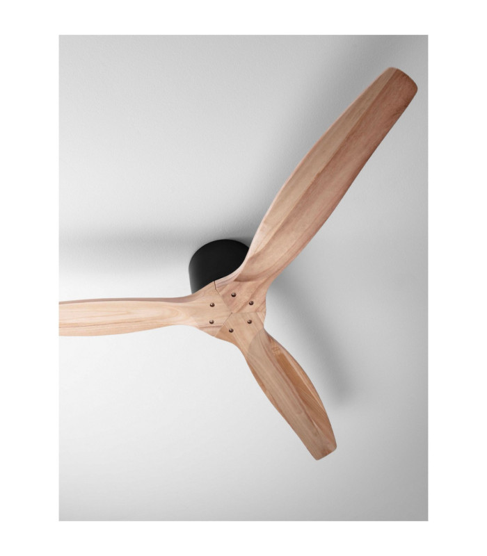 Ninemia Ceiling Fan Sandy Black Natural Wood Sandy Black & Natural Wood Colour Blades 6 Speeds DC Motor 40W-4