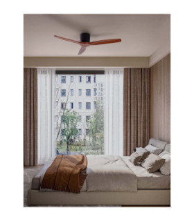 Ninemia Ceiling Fan Sandy Black Dark Wood Sandy Black & Dark Wood Blades 6 Speeds DC Motor 40W-2