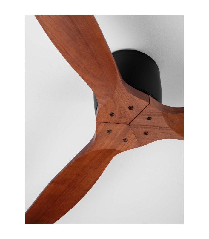 Ninemia Ceiling Fan Sandy Black Dark Wood Sandy Black & Dark Wood Blades 6 Speeds DC Motor 40W-4
