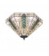 2 Light Medium Ceiling Flush Light Dark Bronze, Tiffany Glass, E27 - 1