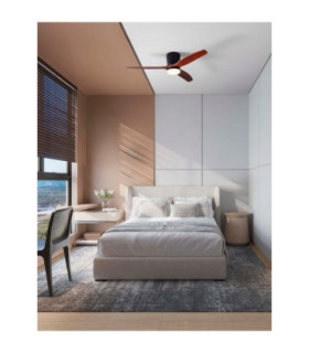 Aloa Ceiling Fan Sandy Black Dark Wood LED 18W 1170lm 3000-4000-6500K CCT Remote Control-2
