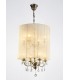 Ceiling Pendant with Ivory Cream Shade 8 Light Antique Brass, Crystal - 2