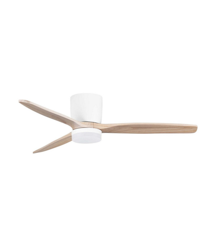 Aloa Ceiling Fan Sandy White Natural Wood LED 18W 1170lm 3000-4000-6500K CCT Remote Control-1