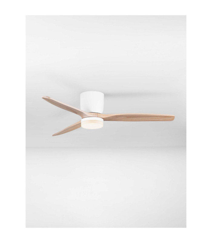 Aloa Ceiling Fan Sandy White Natural Wood LED 18W 1170lm 3000-4000-6500K CCT Remote Control-4