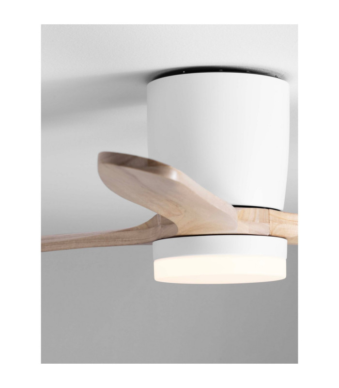 Aloa Ceiling Fan Sandy White Natural Wood LED 18W 1170lm 3000-4000-6500K CCT Remote Control-5