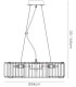 Ceiling Pendant 5 Light Polished Chrome, Crystal - 3