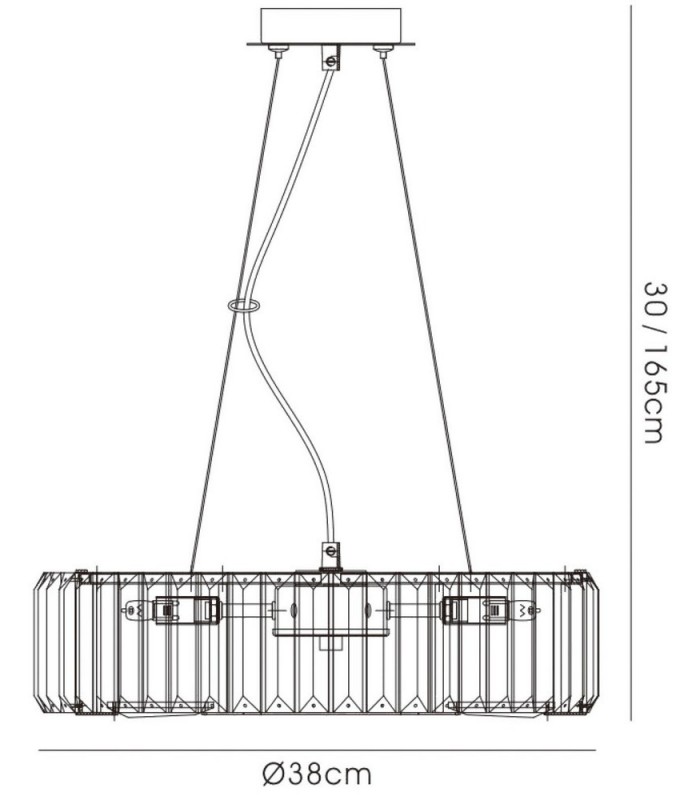 Ceiling Pendant 5 Light Polished Chrome, Crystal - 3