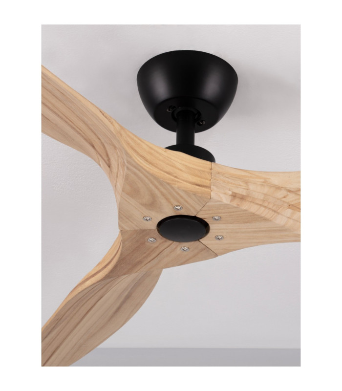 Arcadia Ceiling Fan Black Natural Wood 5 Speeds DC Motor 40W-5