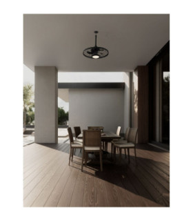 Brizzy Ceiling Fan Sandy Black Matt Black Dimmable LED 17W 1110lm IP54 3000-4000-6500K CCT Remote Control-2