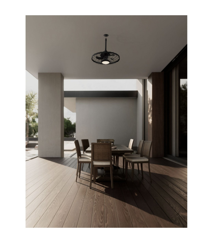 Brizzy Ceiling Fan Sandy Black Matt Black Dimmable LED 17W 1110lm IP54 3000-4000-6500K CCT Remote Control-2