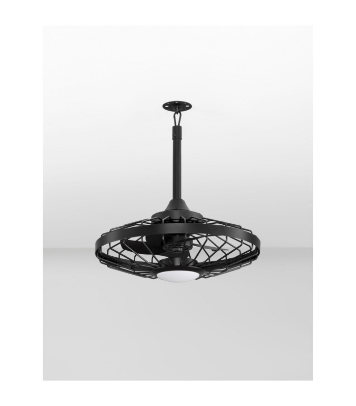 Brizzy Ceiling Fan Sandy Black Matt Black Dimmable LED 17W 1110lm IP54 3000-4000-6500K CCT Remote Control-3