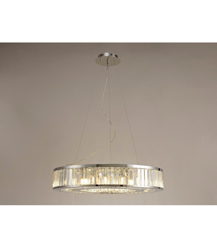 Ceiling Pendant 9 Light Polished Chrome, Crystal - 9