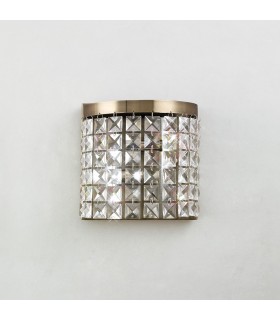Wall Lamp 2 Light Antique Brass, Crystal - 2