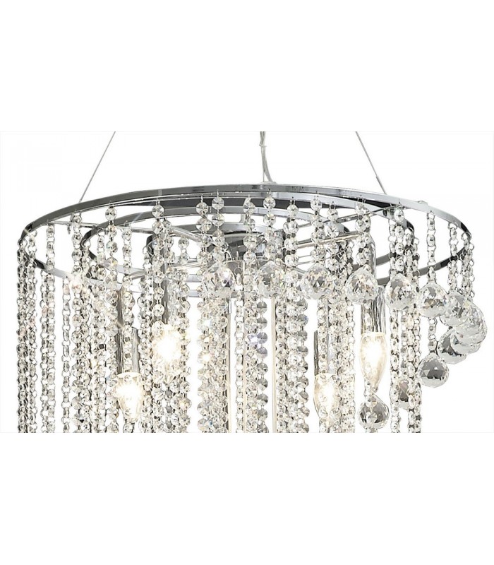 Ceiling Pendant Spiral 9 Light Polished Chrome, Crystal - 5