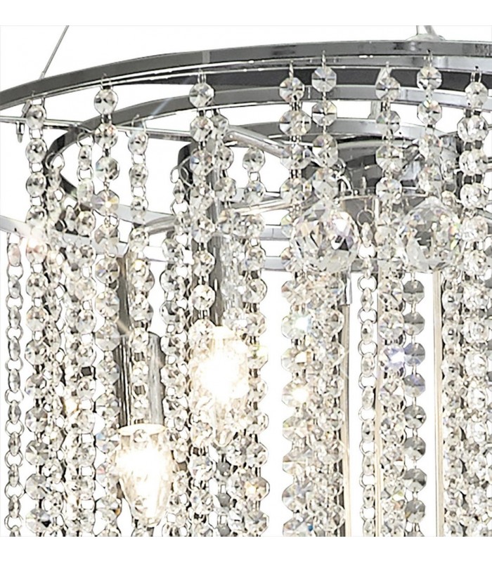 Ceiling Pendant Spiral 9 Light Polished Chrome, Crystal - 6