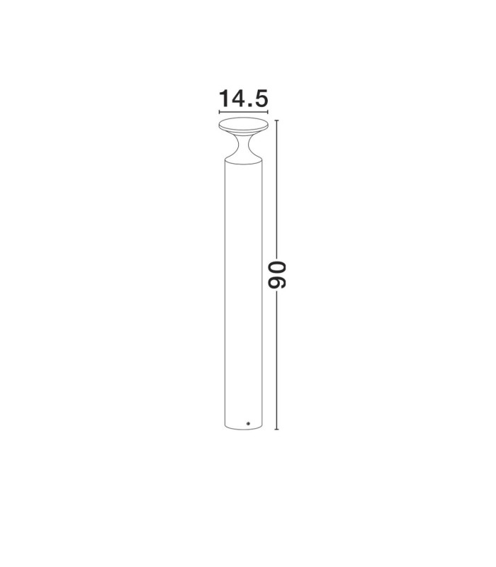 Pistillo 90cm Outdoor Bollard Sandy Black LED 13W 950lm IP65 3000K-7