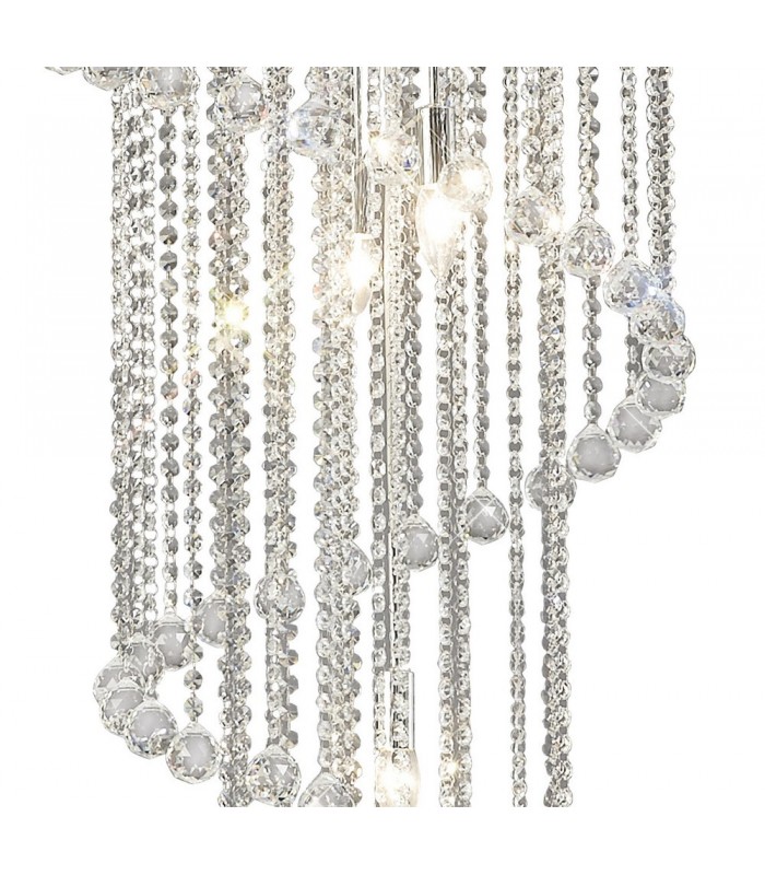Ceiling Pendant Spiral 9 Light Polished Chrome, Crystal - 9