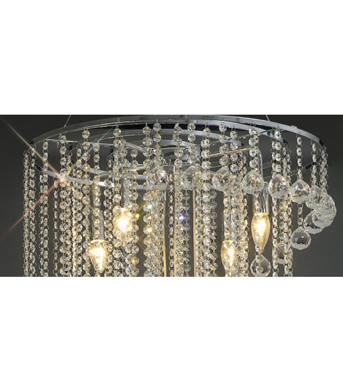 Ceiling Pendant Spiral 9 Light Polished Chrome, Crystal - 11