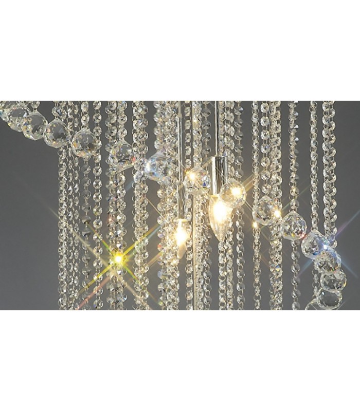 Ceiling Pendant Spiral 9 Light Polished Chrome, Crystal - 12