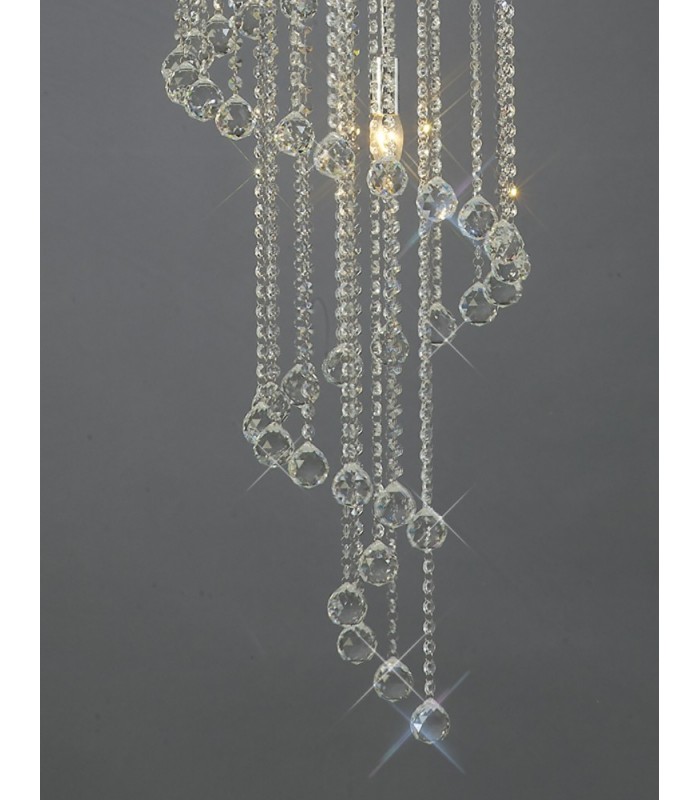 Ceiling Pendant Spiral 9 Light Polished Chrome, Crystal - 13
