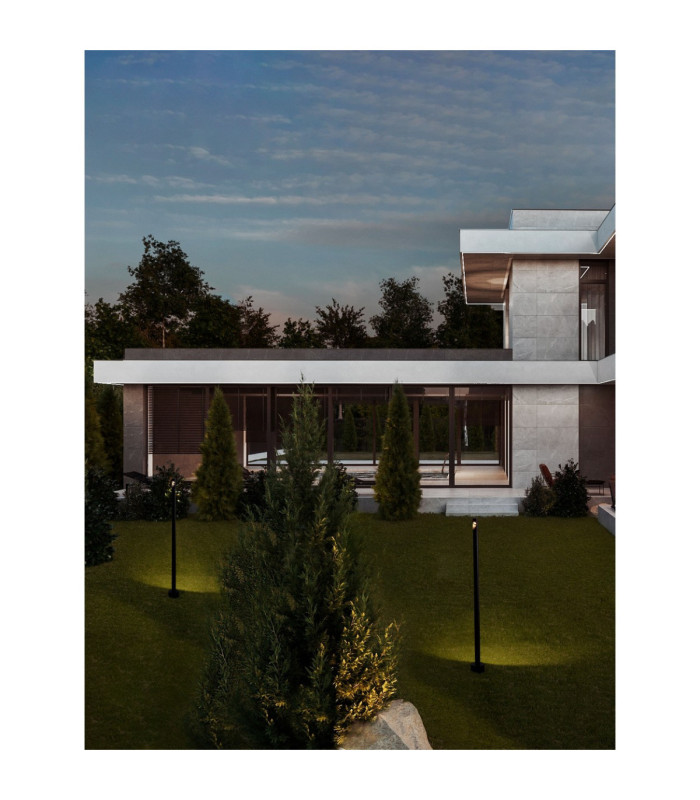 Luxor Outdoor Bollard Sandy Black LED 9W 378lm 3000K IP65-2
