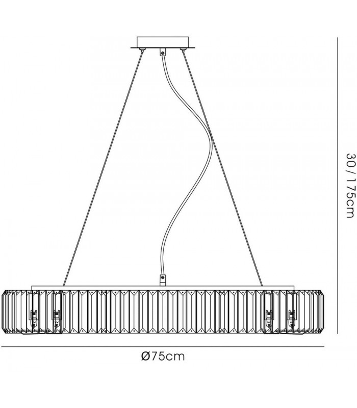 Ceiling Pendant 10 Light Polished Chrome, Crystal - 3