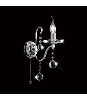 Wall Lamp Switched 1 Light Polished Chrome, Crystal - 2