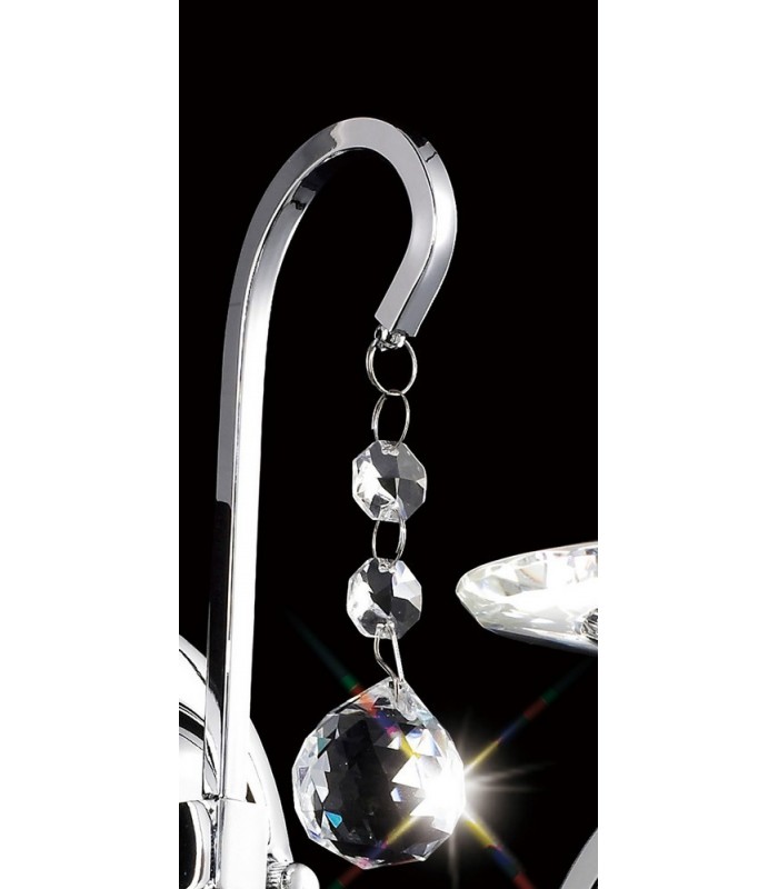 Wall Lamp Switched 1 Light Polished Chrome, Crystal - 7