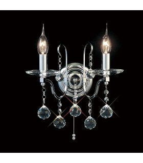 Wall Lamp Switched 2 Light Polished Chrome, Crystal - 2