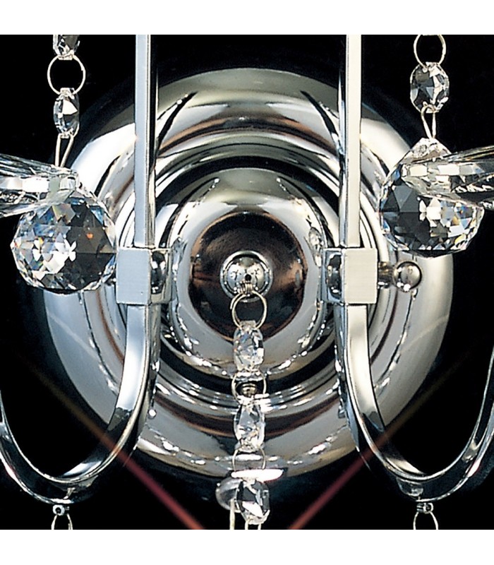 Wall Lamp Switched 2 Light Polished Chrome, Crystal - 6