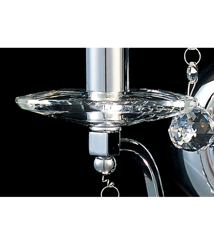 Wall Lamp Switched 2 Light Polished Chrome, Crystal - 9