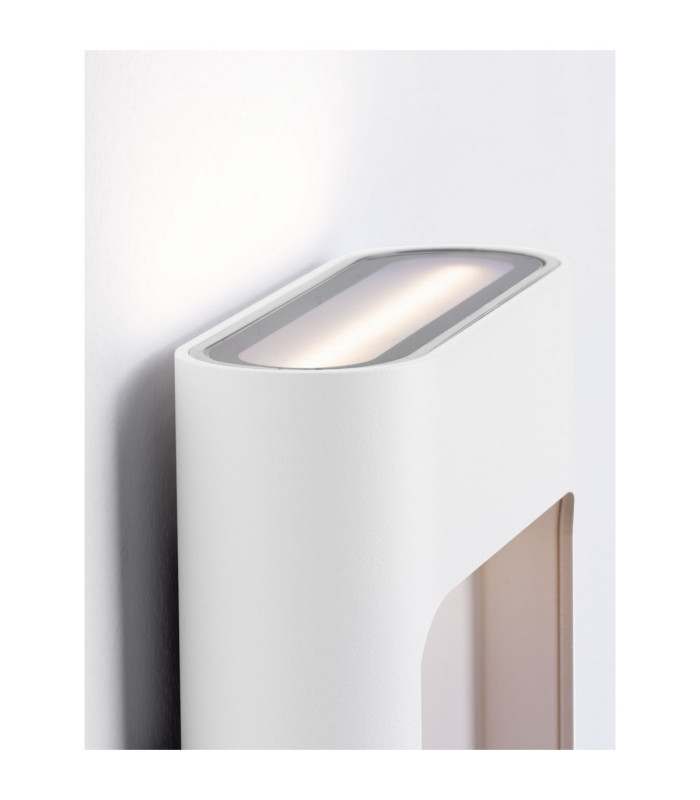 Tall Outdoor Flush Wall Lamp Sandy White LED 9W 562lm IP54 3000K-5