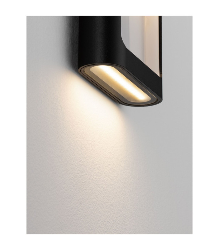 Tall Outdoor Flush Wall Lamp Sandy Black LED 6W 388lm IP54 3000K-5