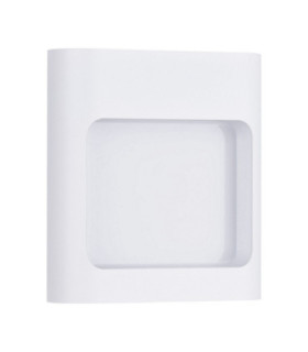 Tall Outdoor Flush Wall Lamp Sandy White LED 6W 388lm IP54 3000K-1