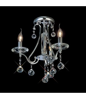 Semi Flush Ceiling 3 Light Polished Chrome, Crystal - 2