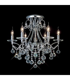 Semi Flush Ceiling 6 Light Polished Chrome, Crystal - 2