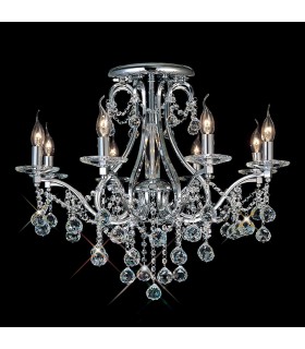 Semi Flush Ceiling 8 Light Polished Chrome, Crystal - 2