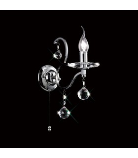 Wall Lamp Switched 1 Light Polished Chrome, Crystal - 2