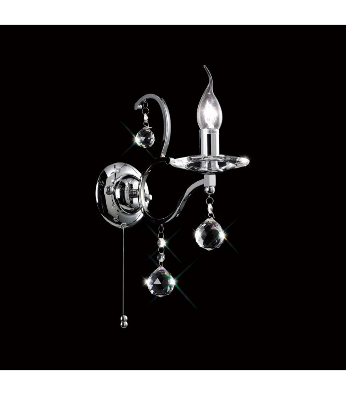 Wall Lamp Switched 1 Light Polished Chrome, Crystal - 2